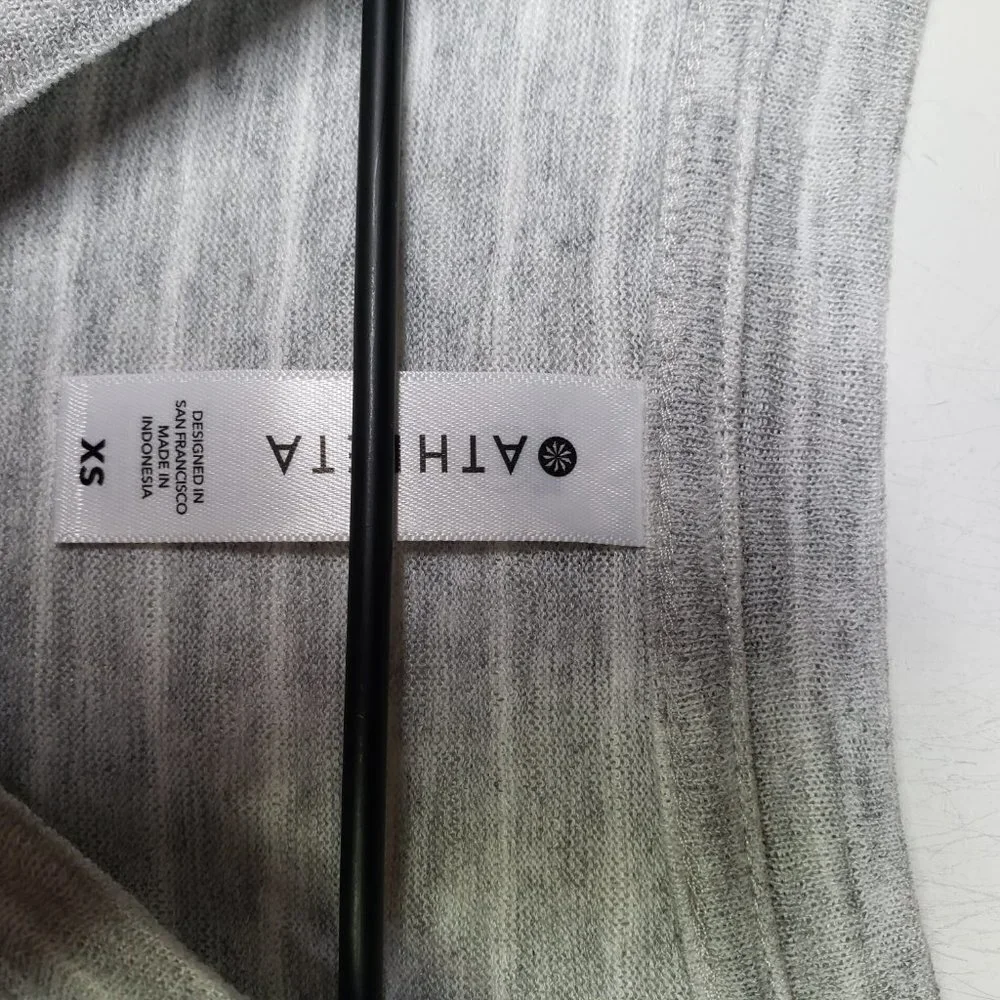 Athleta Breezy Tank Grey Marled Stripe Sleeveless XS‎ Top - Picture 5 of 8